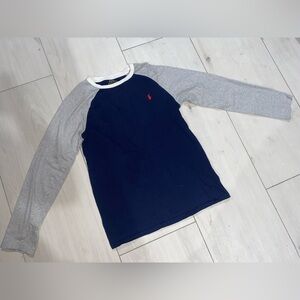 Polo by Ralph Lauren Navy and Gray Long Sleeve Tee